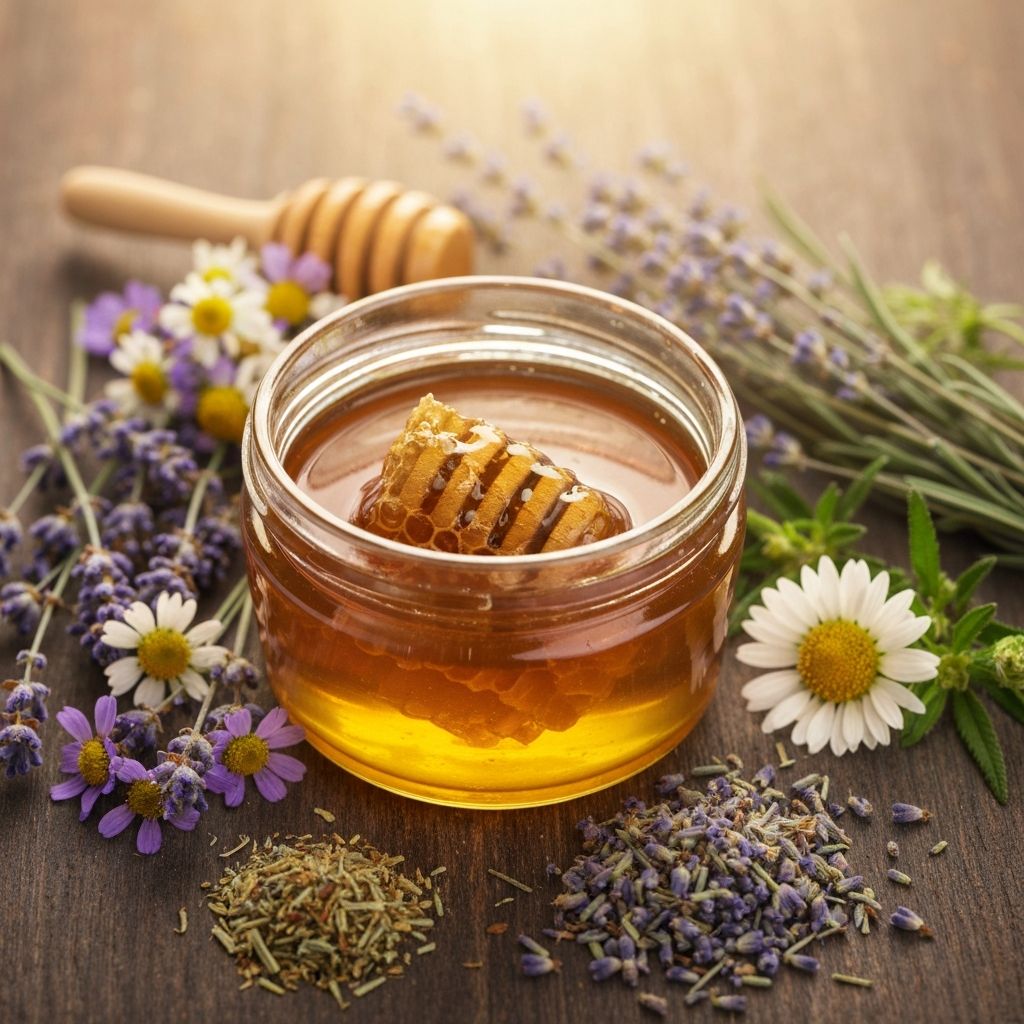 Premium honey with honeycomb elements